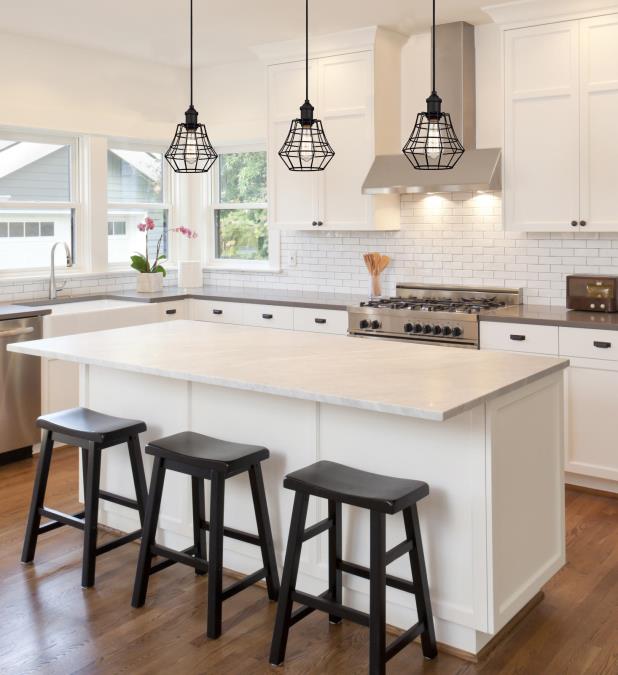 Nathaniel Indoor Mini Pendant: Matte Black Finish with Angled Bell Cage Shade