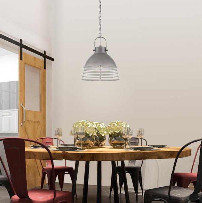 Ciara Indoor Pendant: Industrial Steel Finish