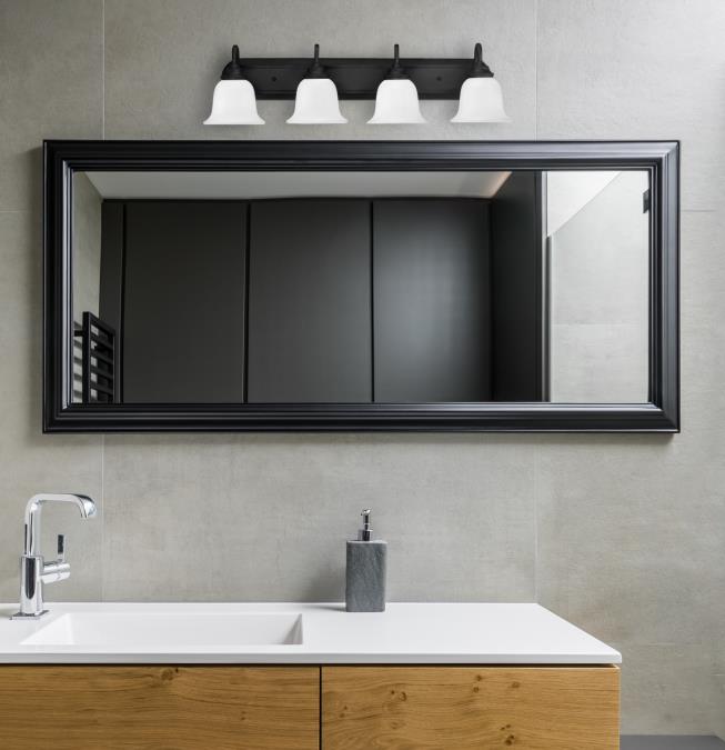 Harwell Four-Light Indoor Wall Fixture: Matte Black Finish