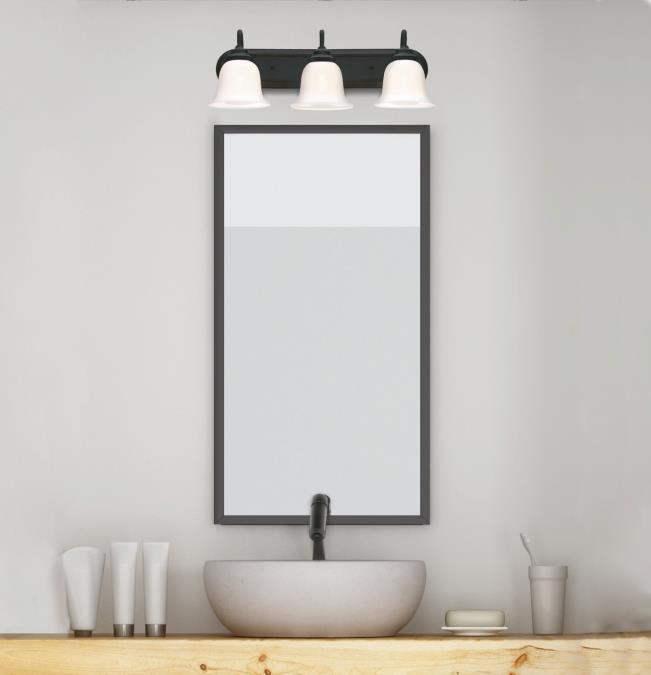 Harwell Three-Light Indoor Wall Fixture: Matte Black Finish