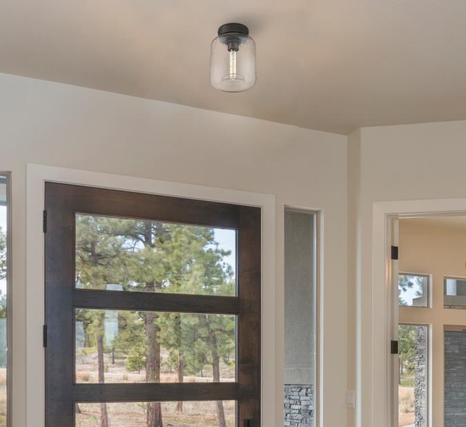 Judd 8-Inch, One-Light Semi-Flush Mount Ceiling Fixture: Oil-Rubbed Bronze Finish with Highlights and Clear Seeded Glass