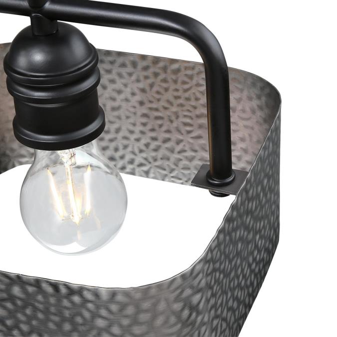 Bexar One-Light Indoor Mini Pendant: Matte Black and Dark Pewter Finish
