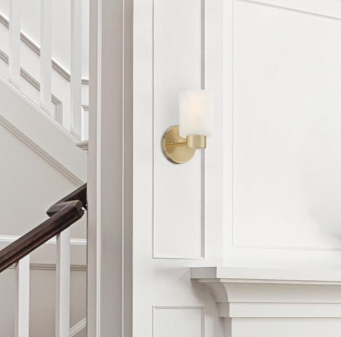 Sylvestre One-Light Wall Fixture: Champagne Brass Finish