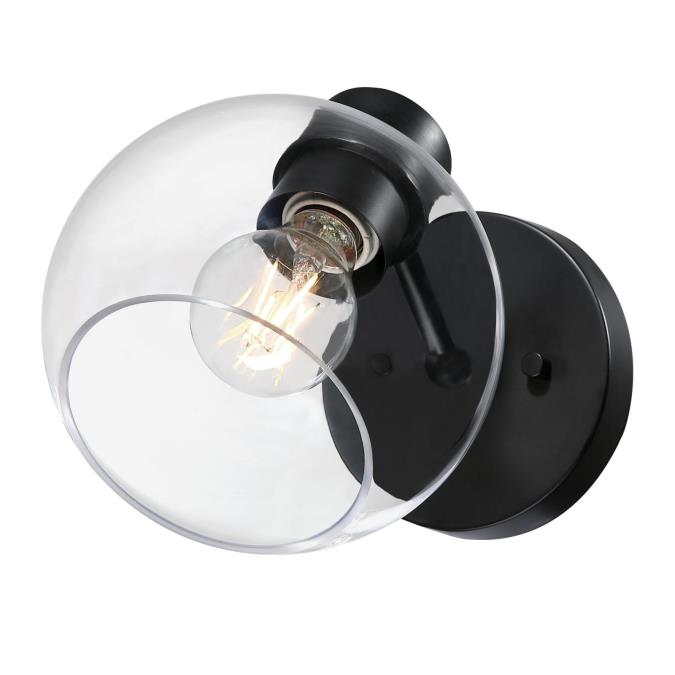 Hyson One-Light Wall Fixture: Matte Black Finish