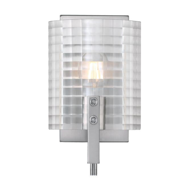 Enzo James One-Light Wall Fixture: Brushed Nickel Finish