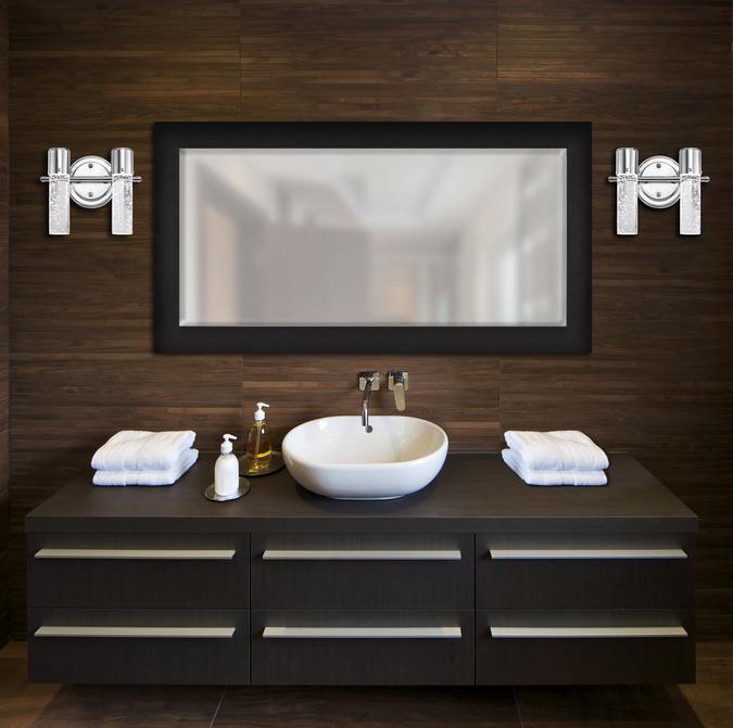 Cava Two-Light LED Indoor Wall Fixture: Chrome Finish