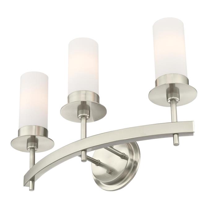 Roswell Three-Light Indoor Wall Fixture: Brushed Nickel Finish