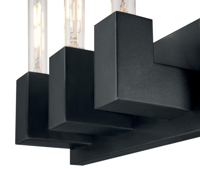 Skybridge Three-Light Dimmable LED Indoor Wall Fixture: Iron Finish