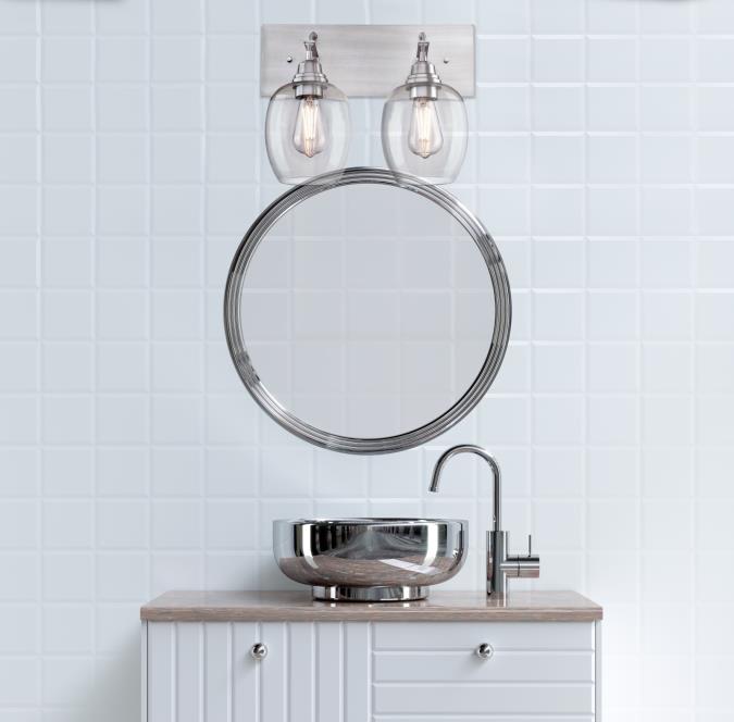 Eldon Two-Light Indoor Wall Fixture: Brushed Aluminum Finish with Clear Glass