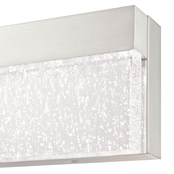 Cava II One-Light, 25-Watt LED Indoor Wall Fixture: Brushed Nickel Finish with Bubble Glass