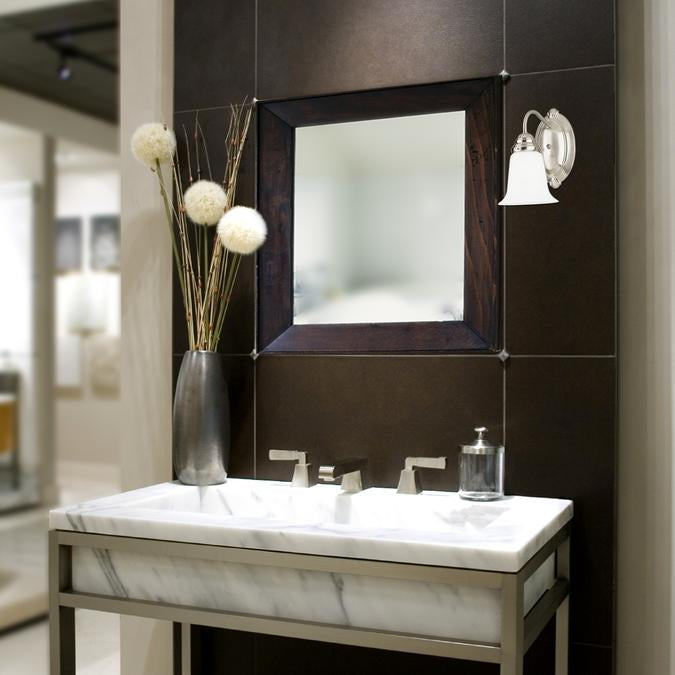 One-Light Indoor Wall Fixture: Brushed Nickel Finish with White Opal Glass