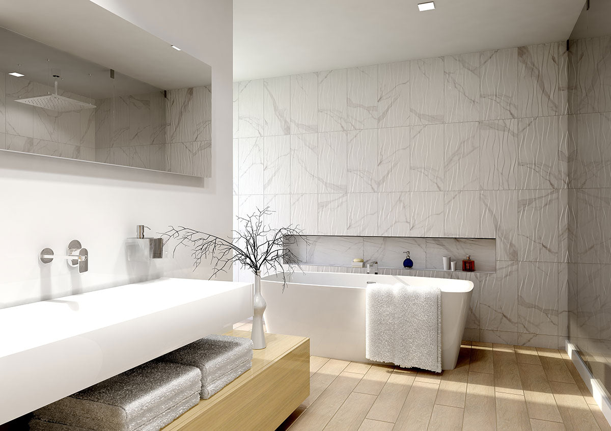 Dymo Statuary Wavy White 12x24