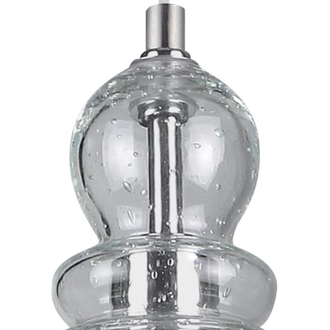 Fiona Indoor Mini Pendant: Brushed Nickel Finish with Clear Seeded Glass
