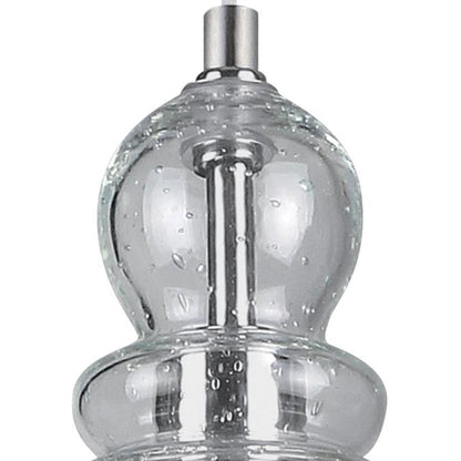 Fiona Indoor Mini Pendant: Brushed Nickel Finish with Clear Seeded Glass