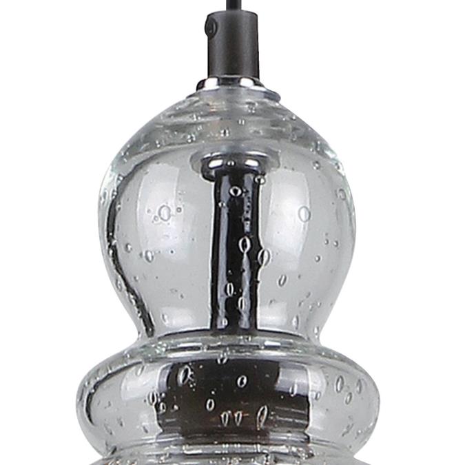 Fiona Indoor Mini Pendant: Oil Rubbed Bronze Finish with Clear Seeded Glass