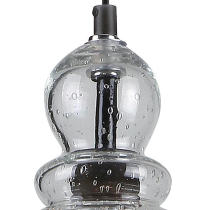 Fiona Indoor Mini Pendant: Oil Rubbed Bronze Finish with Clear Seeded Glass