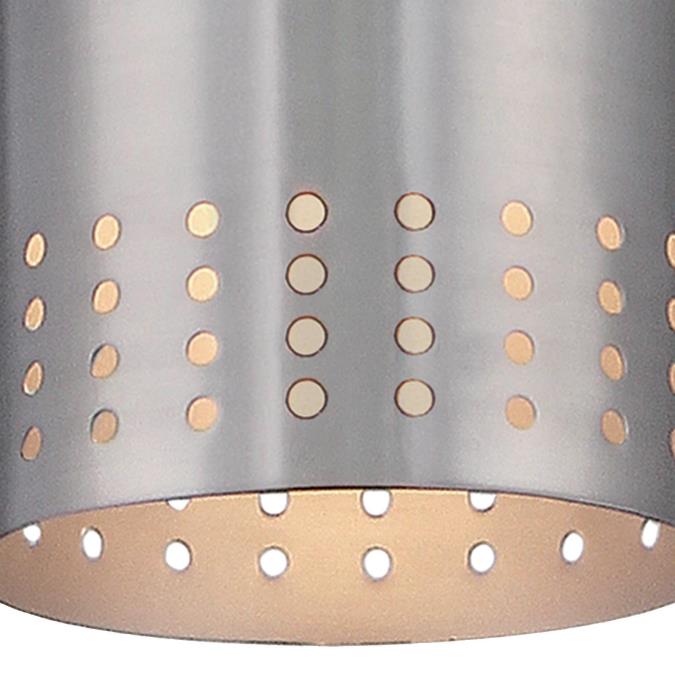 Phelps Indoor Mini Pendant: Brushed Nickel Finish with Perforated Metal Shade