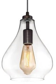 Wes Indoor Mini Pendant: Oil Rubbed Bronze Finish with Clear Glass