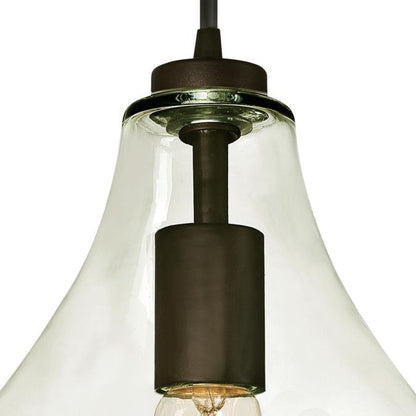 Wes Indoor Mini Pendant: Oil Rubbed Bronze Finish with Clear Glass