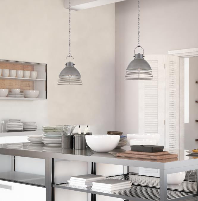 Ciara Indoor Pendant: Industrial Steel Finish