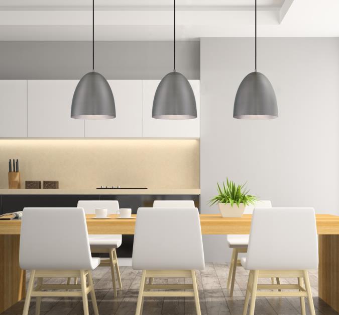 Clover Indoor Pendant: Dark Pewter Finish