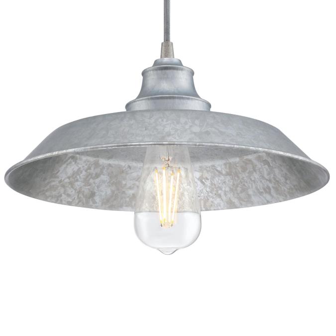 Iron Hill Indoor Pulley Pendant: Galvanized Steel Finish