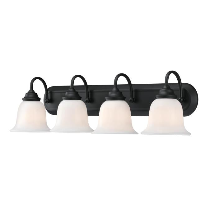 Harwell Four-Light Indoor Wall Fixture: Matte Black Finish