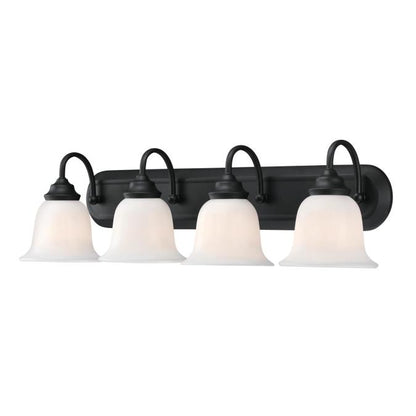 Harwell Four-Light Indoor Wall Fixture: Matte Black Finish