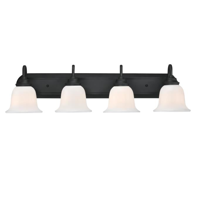 Harwell Four-Light Indoor Wall Fixture: Matte Black Finish