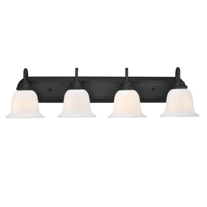 Harwell Four-Light Indoor Wall Fixture: Matte Black Finish