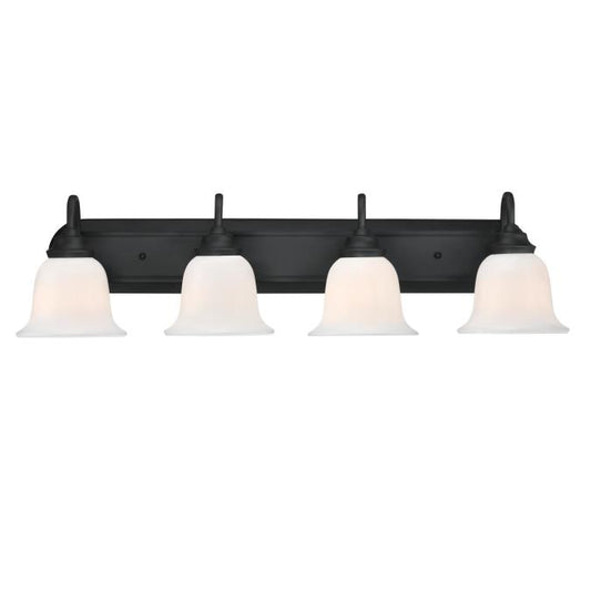 Harwell Four-Light Indoor Wall Fixture: Matte Black Finish