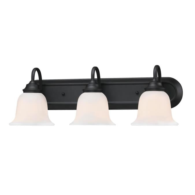 Harwell Three-Light Indoor Wall Fixture: Matte Black Finish