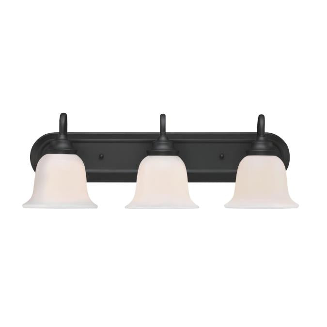 Harwell Three-Light Indoor Wall Fixture: Matte Black Finish