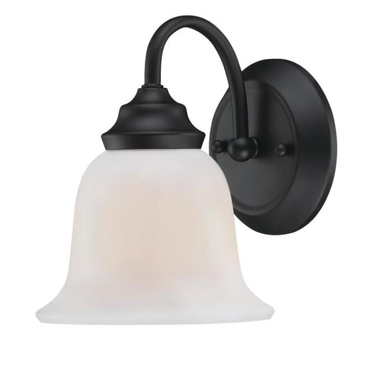Harwell One-Light Indoor Wall Fixture: Matte Black Finish