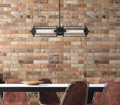 Marlowe Two-Light LED Indoor Pendant: Matte Black Finish with Clear Ribbed Glass