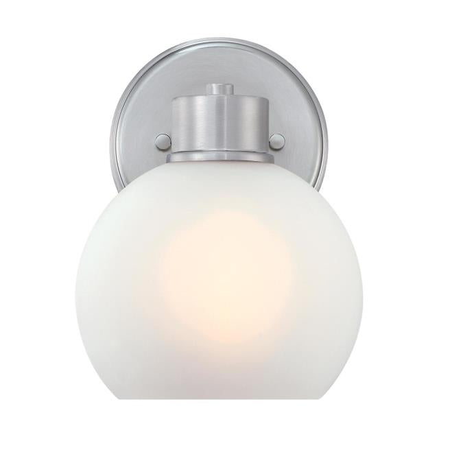 Dorney One-Light Wall Fixture: Brushed Nickel Finish