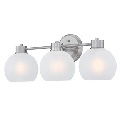 Dorney Three-Light Wall Fixture: Brushed Nickel Finish