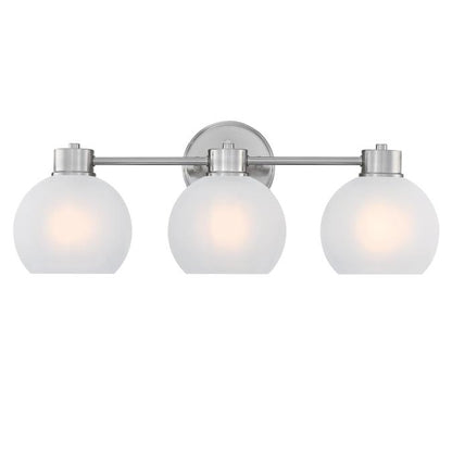 Dorney Three-Light Wall Fixture: Brushed Nickel Finish