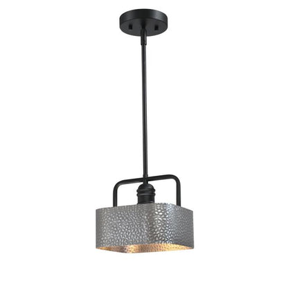Bexar One-Light Indoor Mini Pendant: Matte Black and Dark Pewter Finish
