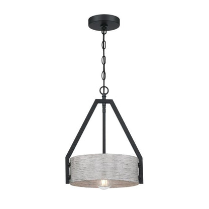 Callowhill One-Light Indoor Pendant: Matte Black and Antique Ash Finish