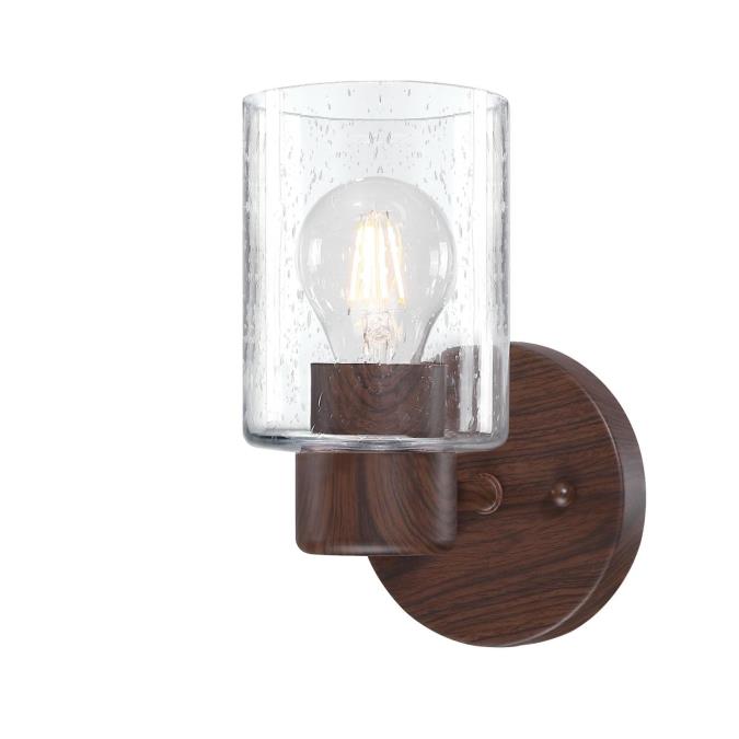Sylvestre One-Light Wall Fixture: Walnut Finish