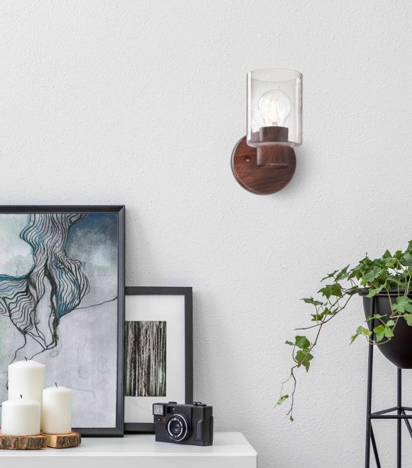 Sylvestre One-Light Wall Fixture: Walnut Finish