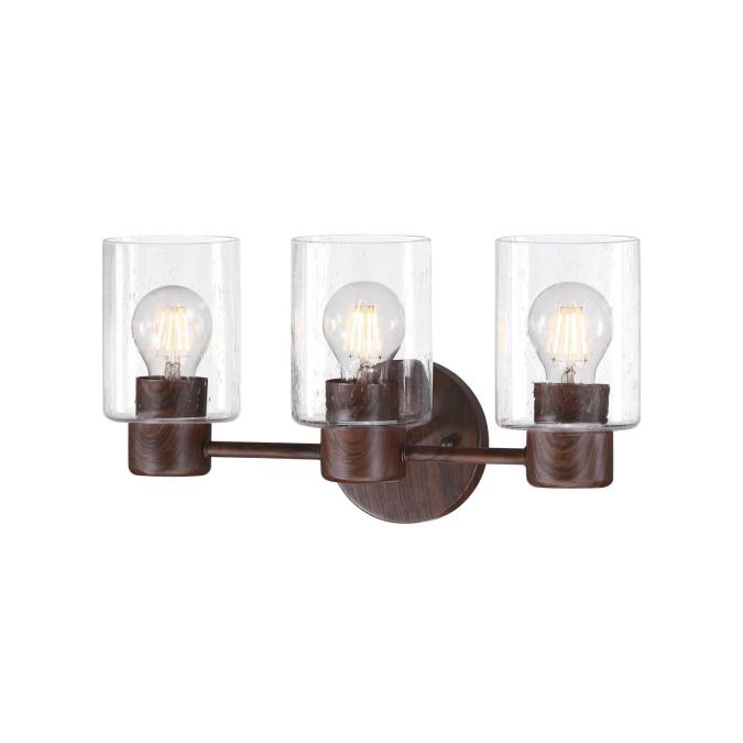 Sylvestre Three-Light Wall Fixture: Walnut Finish