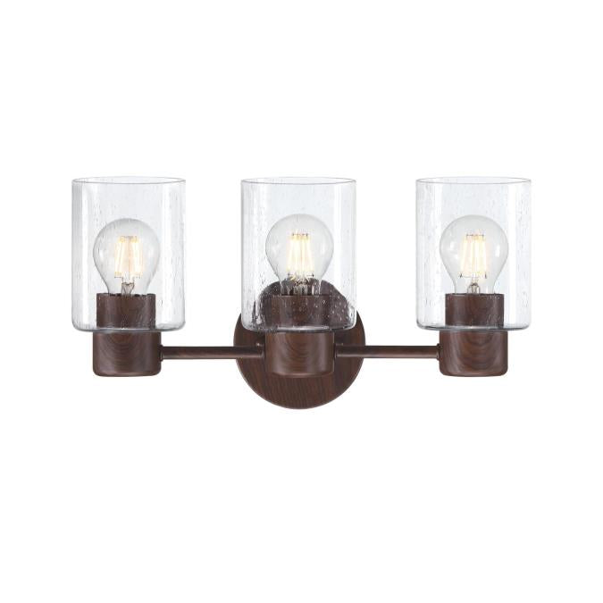 Sylvestre Three-Light Wall Fixture: Walnut Finish