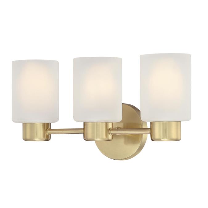Sylvestre Three-Light Wall Fixture: Champagne Brass Finish