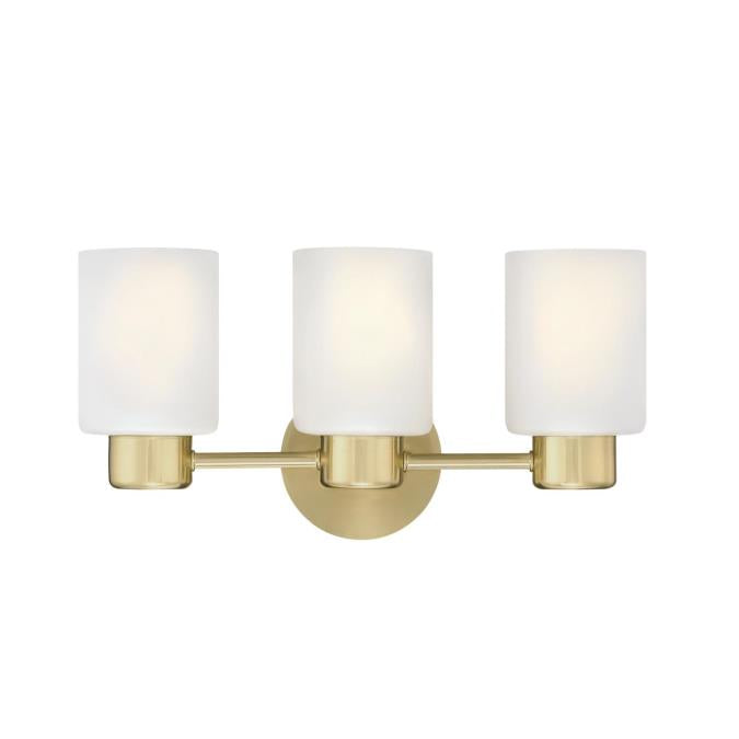 Sylvestre Three-Light Wall Fixture: Champagne Brass Finish