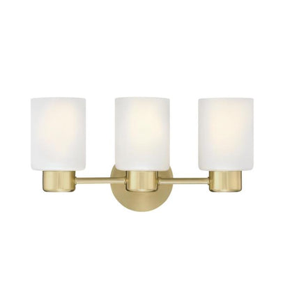 Sylvestre Three-Light Wall Fixture: Champagne Brass Finish