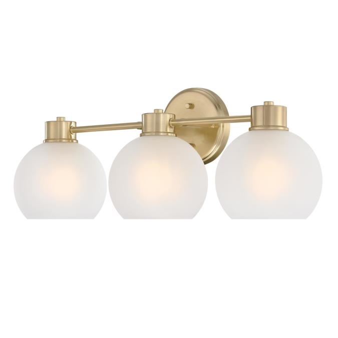Dorney Three-Light Wall Fixture: Champagne Brass Finish