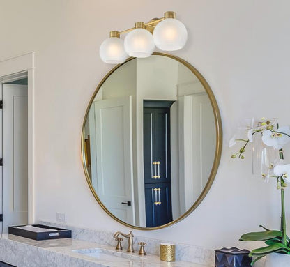 Dorney Three-Light Wall Fixture: Champagne Brass Finish