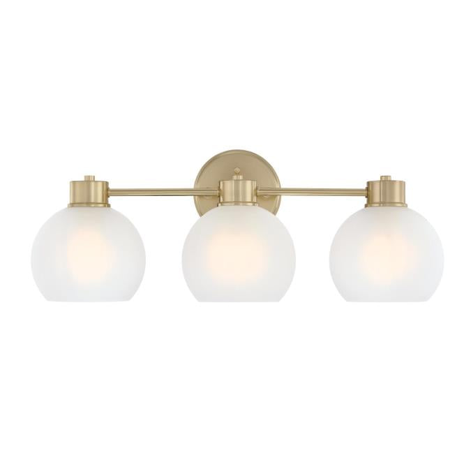 Dorney Three-Light Wall Fixture: Champagne Brass Finish
